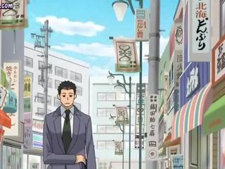 Concupiscent anime leraar geeft pijpen